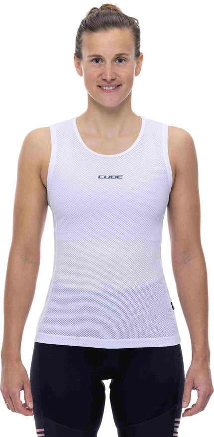 CUBE WS BASELAYER SHIRT MESH SLEEVELESS WHITE
