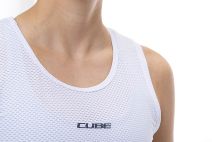 CUBE WS BASELAYER SHIRT MESH SLEEVELESS WHITE