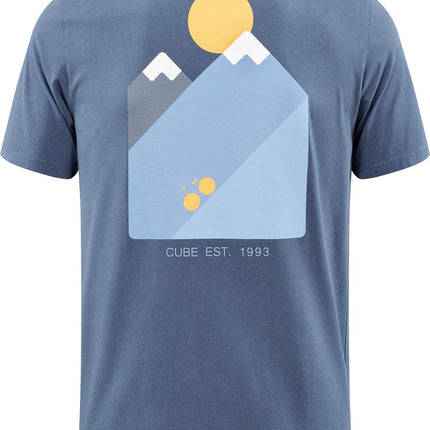 CUBE Organic T-Shirt Mountains Blue