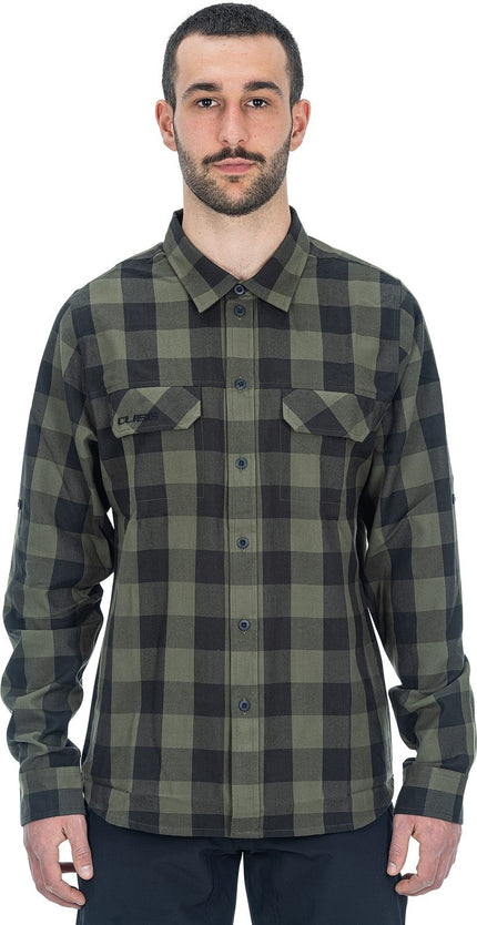 CUBE WORK SHIRT L/S OLIVE CHECK