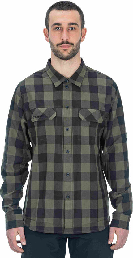 CUBE WORK SHIRT L/S OLIVE CHECK