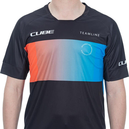 CUBE Teamline Roundneck Jersey S/S Black/Blue/Red