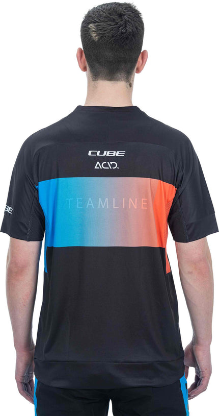 CUBE Teamline Roundneck Jersey S/S Black/Blue/Red