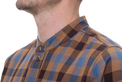 Cube Work Shirt L/S Brown/Blue