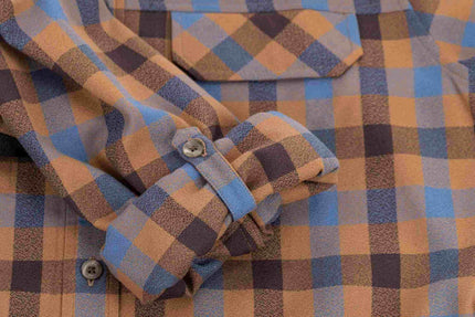 Cube Work Shirt L/S Brown/Blue