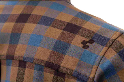 Cube Work Shirt L/S Brown/Blue