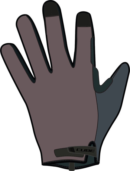 CUBE GLOVES NF ERGONOMICS GEL LONG FINGER BURGUNDY