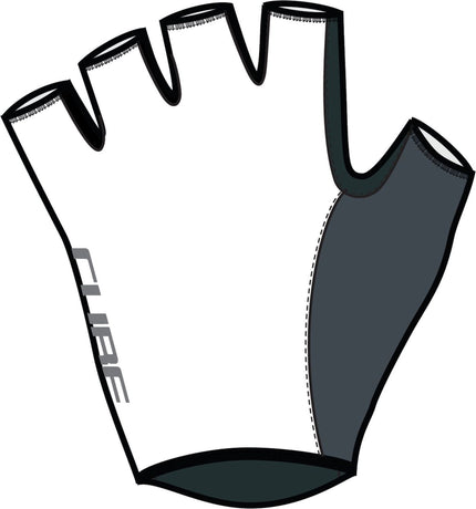 CUBE GLOVES RACE NF ERGONOMICS SHORT FINGER WHITE