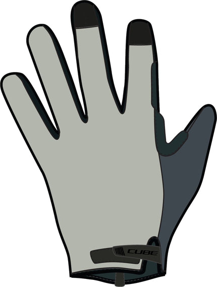 CUBE GLOVES NF ERGONOMICS GEL LONG FINGER GREY