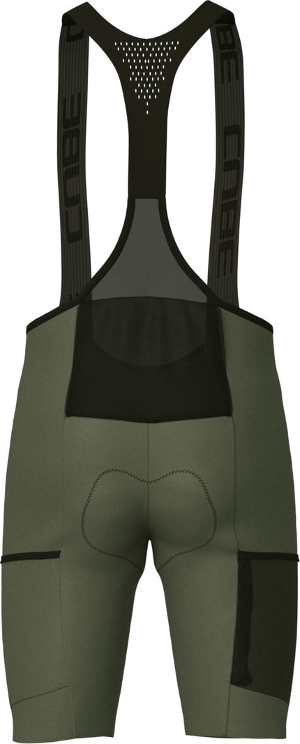 CUBE GRAVEL BIB SHORT CARGO OLIVE