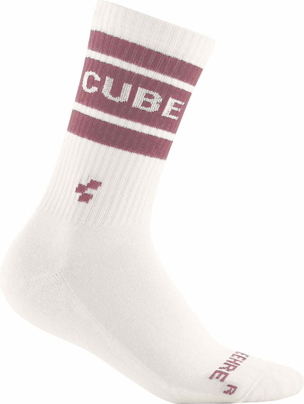 CUBE SOCKS AFTER RACE HIGH CUT OFF WHITE/ROSE