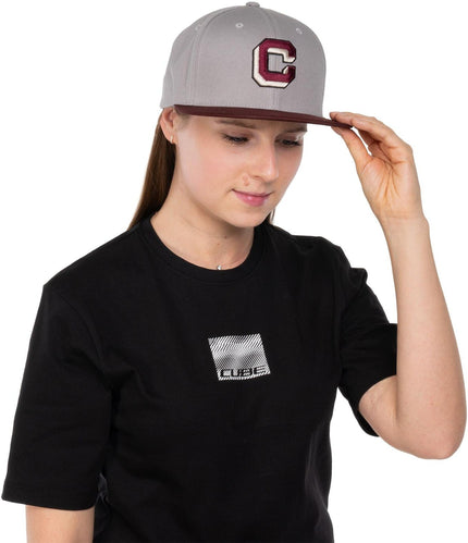 CUBE CAP THE EMBOSSED C GREY/BORDEAUX
