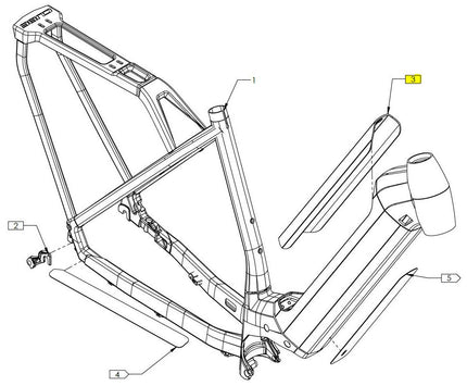 CUBE Battery Cover Downtube Alu 3248