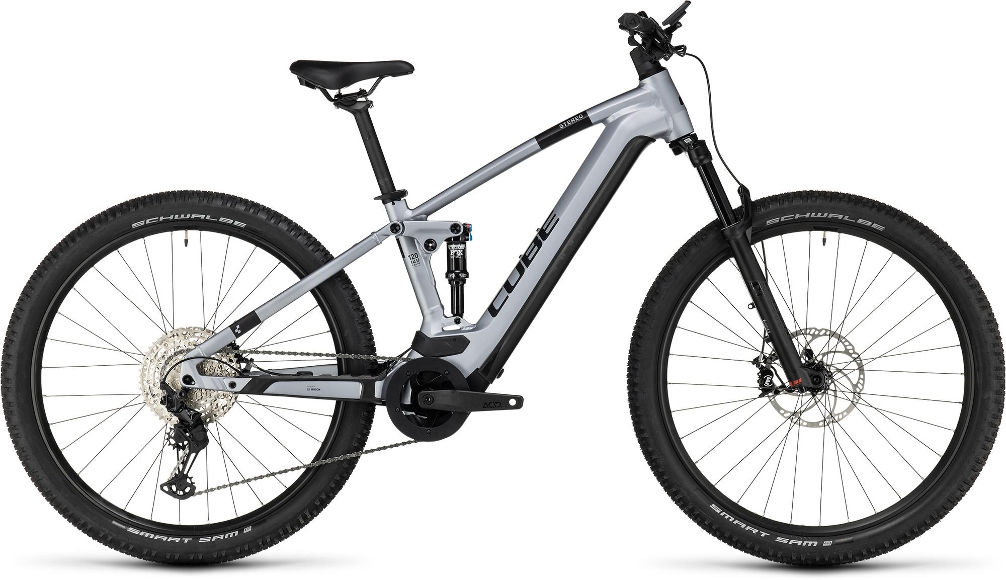 CUBE STEREO HYBRID 120 RACE 625 POLARSILVER/BLACK –