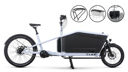CUBE CARGO HYBRID 500 FLASHWHITE/BLACK BUILT W/SEAT