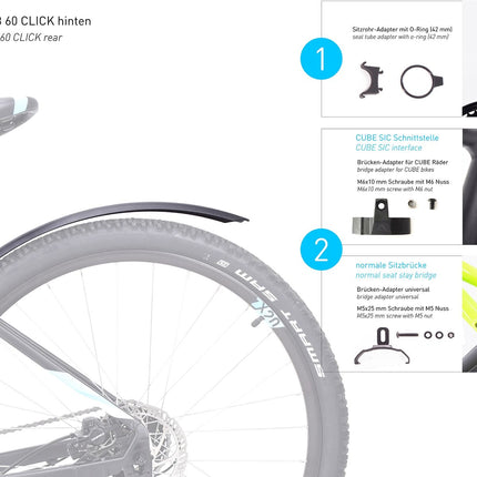 ACID MUDGUARD MTB 60 27.5/29 INCH CLICK REAR BLACK