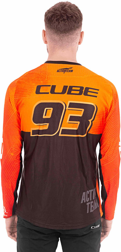 CUBE Edge Roundneck Jersey L/S X At Ora/Blk