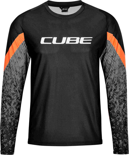 CUBE Edge Round Neck Jersey L/S Black/Orange