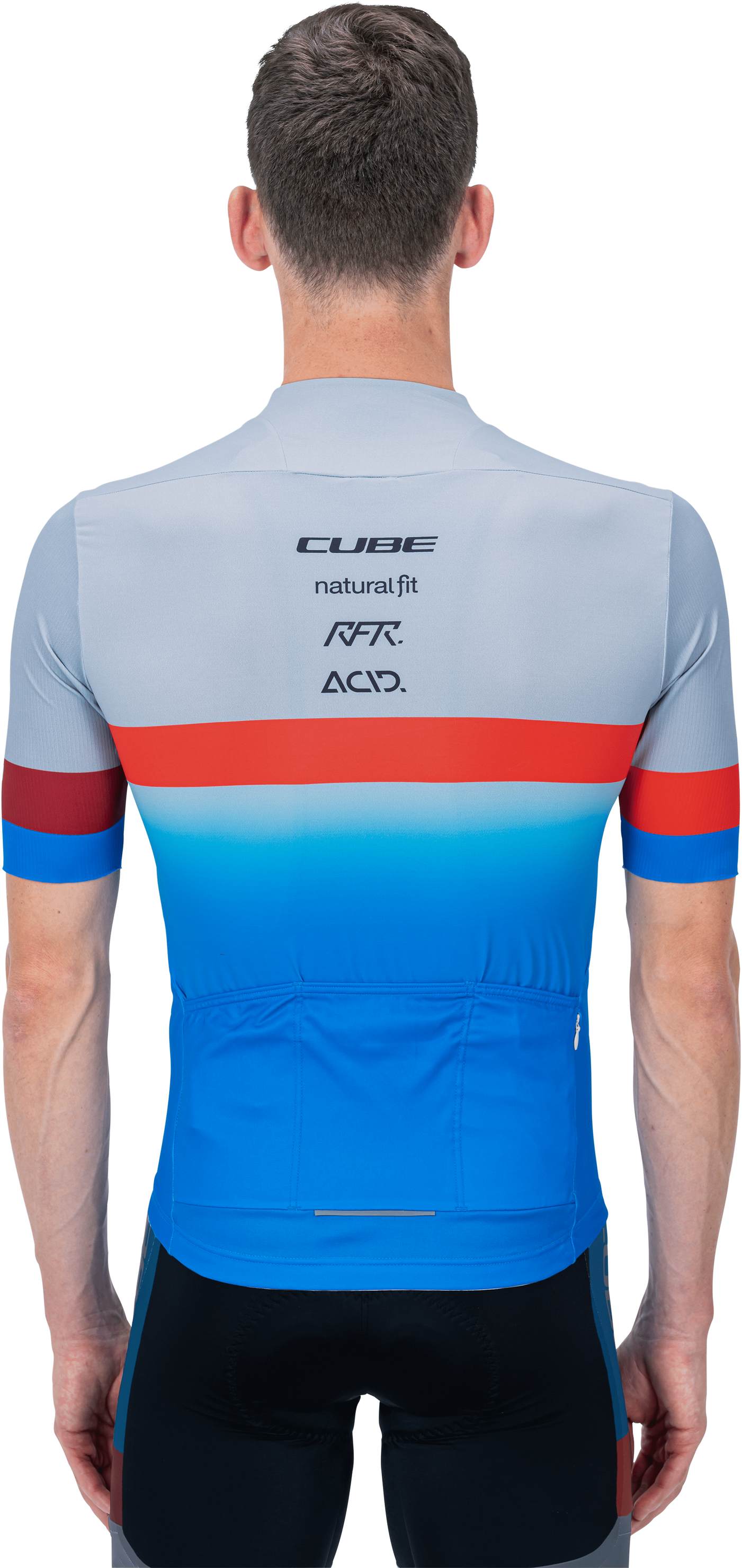 CUBE Teamline Jersey S/S Blue/Red/Grey