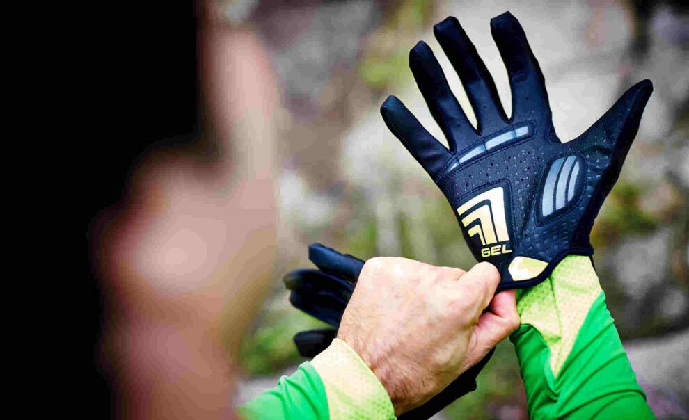 CUBE Natural Fit Gloves Touch Long Finger Lime/Blk
