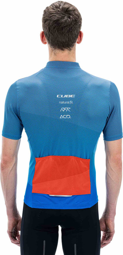 CUBE Teamline Jersey Cmpt S/S Blue/Red/Grey