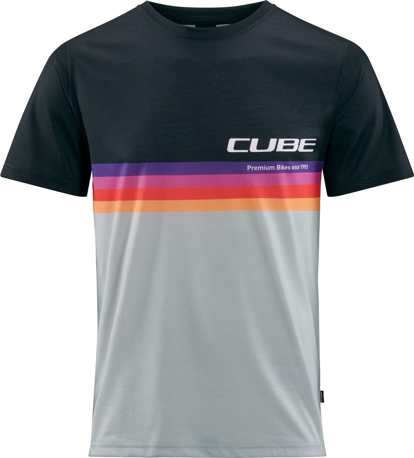 CUBE T-Shirt Logo Stripes Black´N´Grey