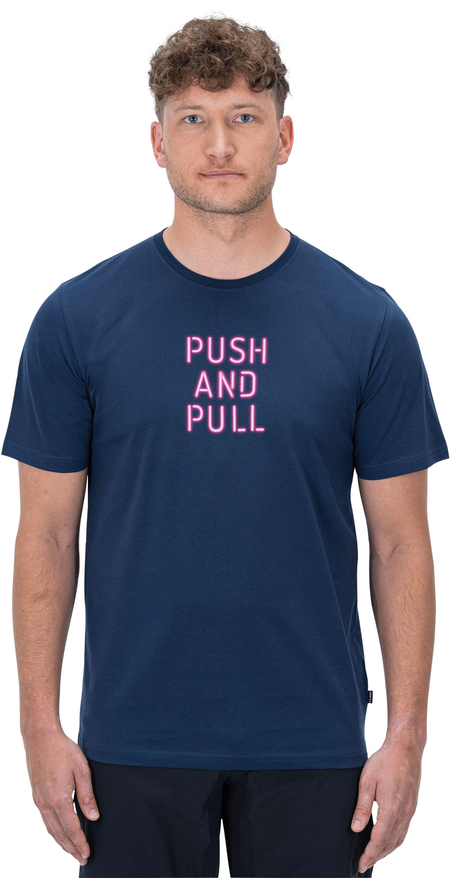 CUBE Organic T-Shirt Push & Pull Blue