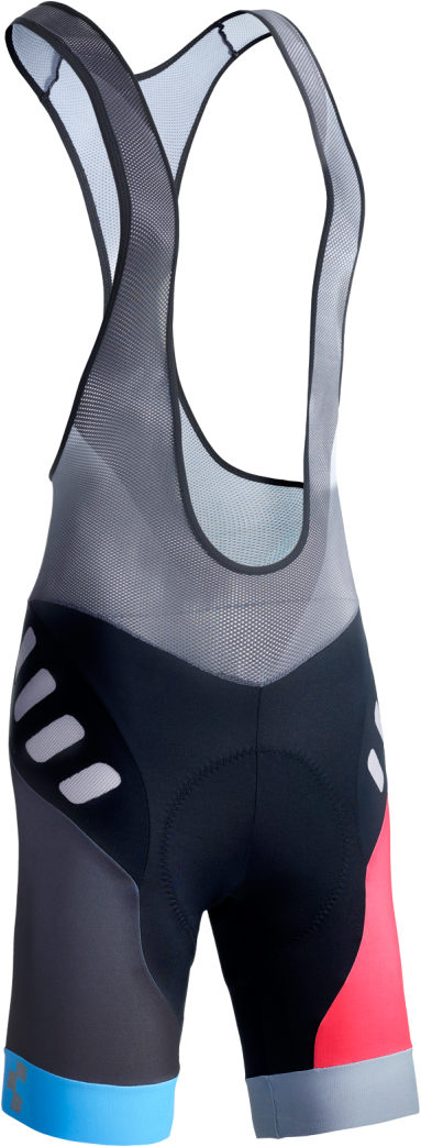Wls Black Zero Bib Shorts Black/Flashred/Blue