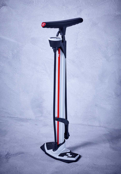 CUBE Floor Pump Hpa White/Black/Red