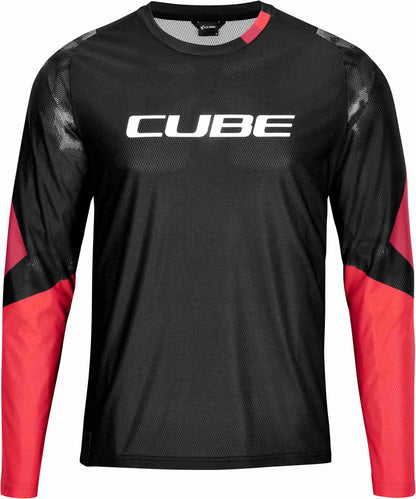 CUBE Edge Round Neck Jersey Ls Black/Red