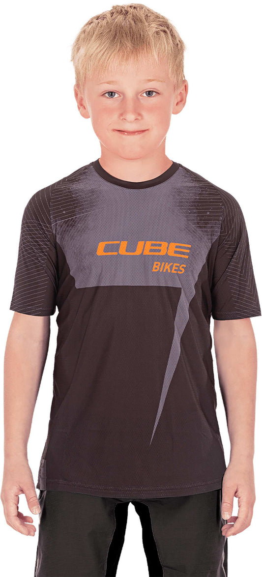 CUBE Junior Jersey S/S Black/Orange