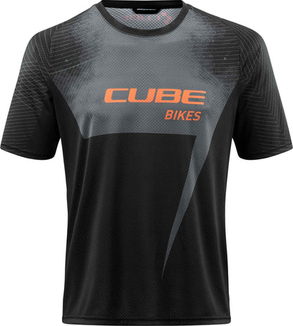 CUBE Edge Round Neck Jersey S/S Black/Orange