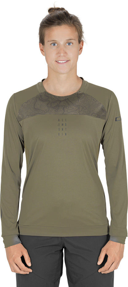 CUBE Am Ws Roundneck Jersey L/S Olive