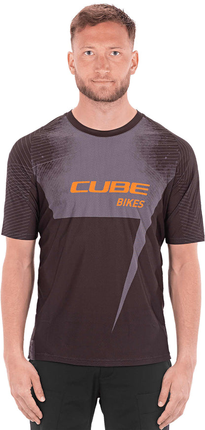CUBE Edge Round Neck Jersey S/S Black/Orange